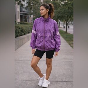 Vintage Adolfo Sport Purple Windbreaker Jacket Size M 80s 90s Retro